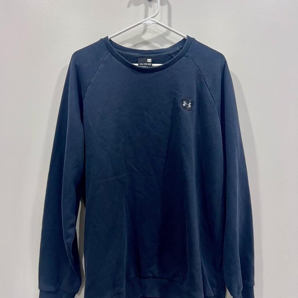 Under Armour Men's Rival Fleece Crew Neck Sweatshirt in Navy Blue